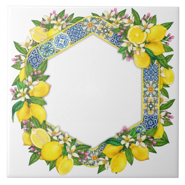 Mediterranean Traditional Pattern Ceramic Tile Fliese (Vorderseite)