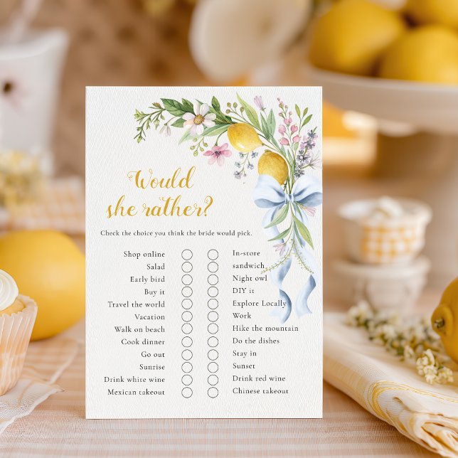Mediterranean Would She Rather Bridal Shower Game  (Von Creator hochgeladen)