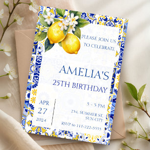 Mediterraner Lemon Amalfi Tiles Italienischer Gebu Einladung