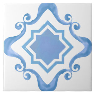 Mediterraner Star in der Blues Keramik Tile Fliese