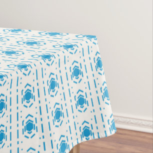 Mediterraner Stil Blau-Ecru-Muster Print Tischdecke