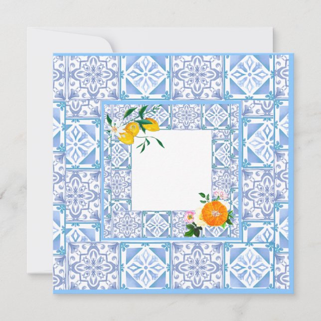 mediterraner Stil, Zitrone, Amalfi-Stil Save The Date (Vorderseite)