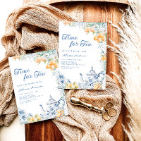 Mediterranes Blau und Zitrone Tee Party Bridal