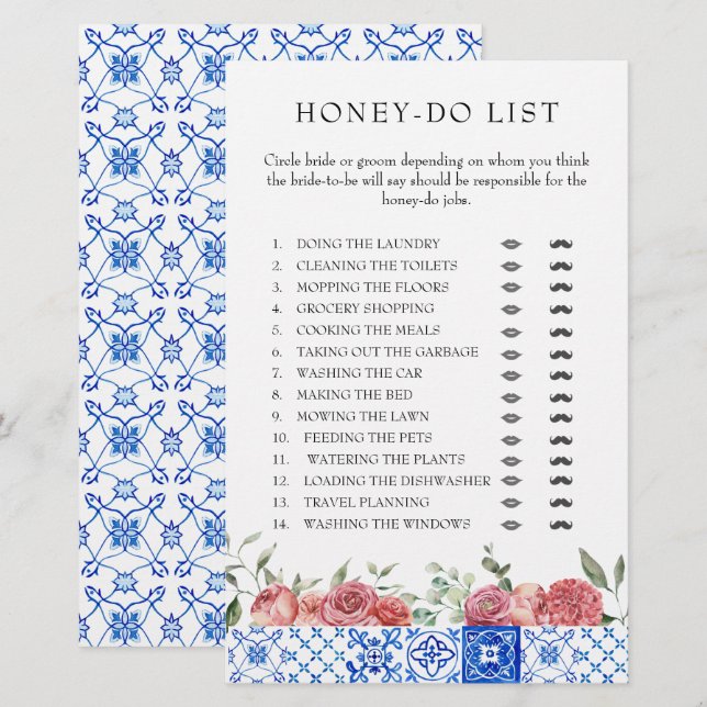 Mediterranes Blumenrosa Brautparty-Spiel Stati Briefpapier (Vorne/Hinten)