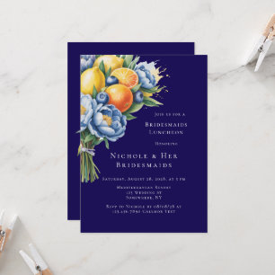 Mediterranes Citrus Bouquet Bridesmaids Luncheon Einladung