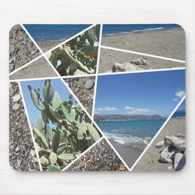 Mediterranes Collage Design Mousepad (Vorne)