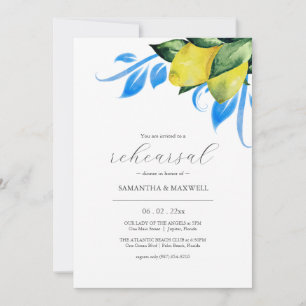 Mediterranes Hochzeitsessen Lemon Probe Einladung