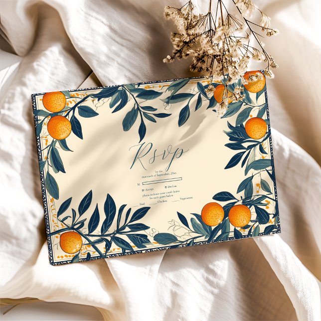 Mediterranes Italien Griechenland Lemon Vibrant We RSVP Karte (Von Creator hochgeladen)