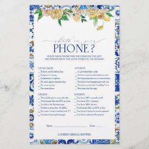 Mediterranes Lemon Brautparty Phone Game