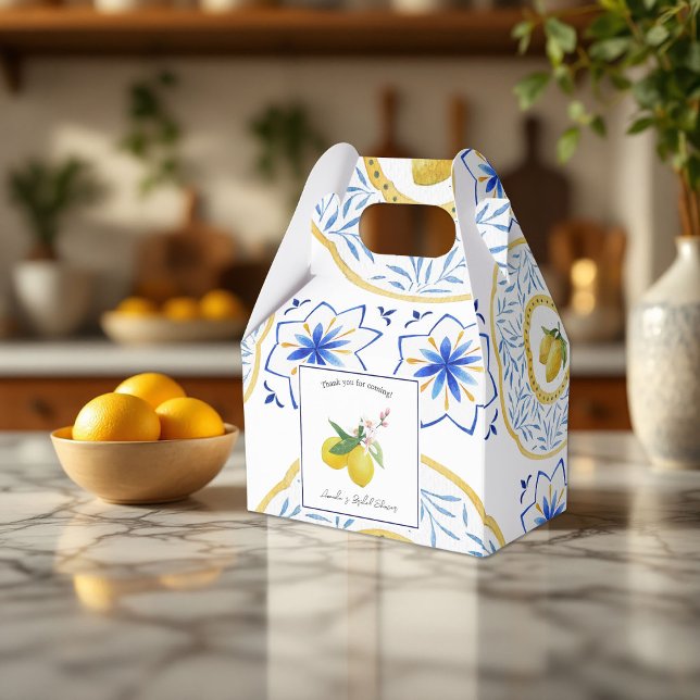 Mediterranes Lemon-Themed Wedding/Brautparty Geschenkschachtel (Mediterranean Lemon-Themed Wedding/Bridal Shower Favor Boxes)