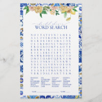 Mediterranes Word Search Brautparty