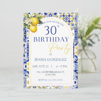 Mediterranes Zitronenmeer Italienisch 30. Geburtst Einladung