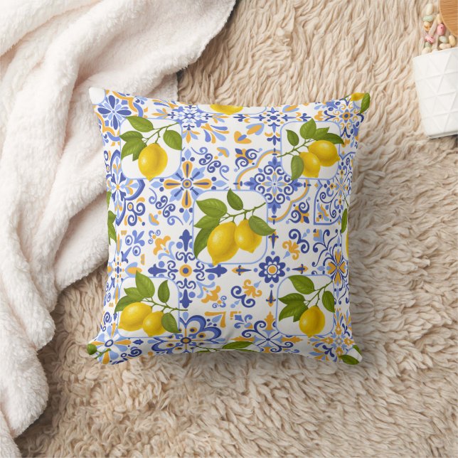 Mediterrenean Citrus Lemon pattern Kissen (Decke)
