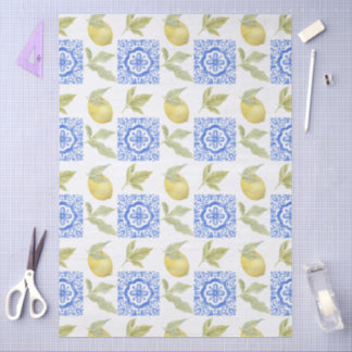 Mediterrenean Citrus Lemon pattern Seidenpapier
