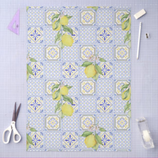 Mediterrenean Citrus Lemon pattern Seidenpapier