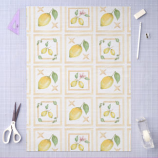 Mediterrenean Citrus Lemon pattern Seidenpapier