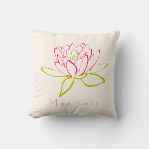 Meditieren. Blume Lotus/Wasserlilie Illustration Kissen