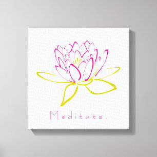 Meditieren. Blume Lotus/Wasserlilie Illustration Leinwanddruck