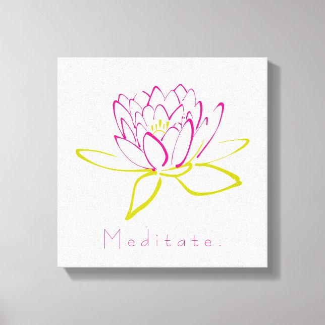 Meditieren. Blume Lotus/Wasserlilie Illustration Leinwanddruck (Vorderseite)
