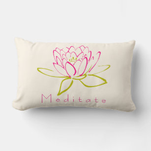 Meditieren. Blume Lotus/Wasserlilie Illustration Lendenkissen