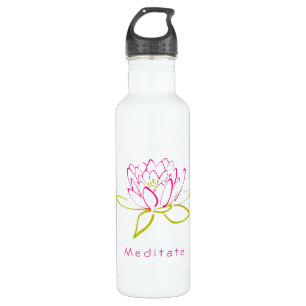 Meditieren. Blume Lotus/Wasserlilie Illustration Trinkflasche