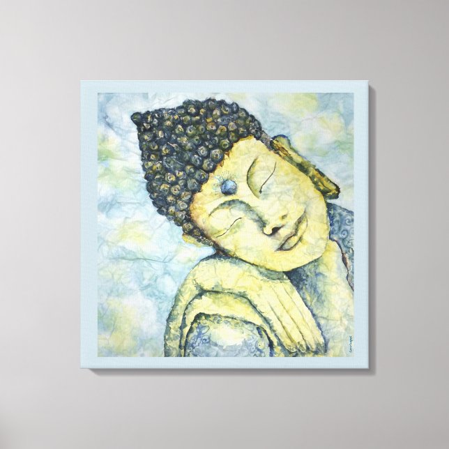 Meditieren Buddha Aquarell Print Leinwand 24x24 (Vorderseite)