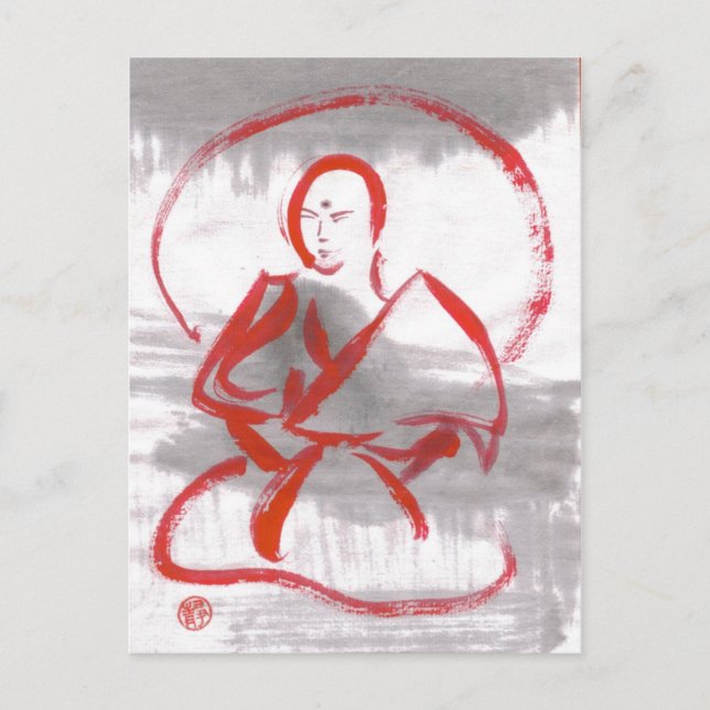 Meditieren der Shaolin Monk Postkarte (Vorderseite)