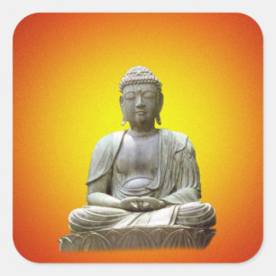 Meditieren des Buddha-Aufklebers Quadratischer Aufkleber