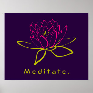Meditieren. Lotus Blume Poster