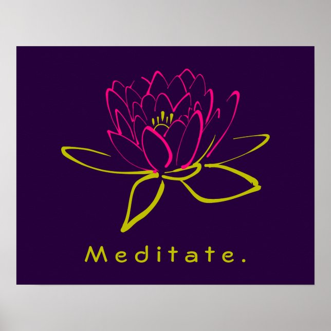 Meditieren. Lotus Blume Poster (Vorne)