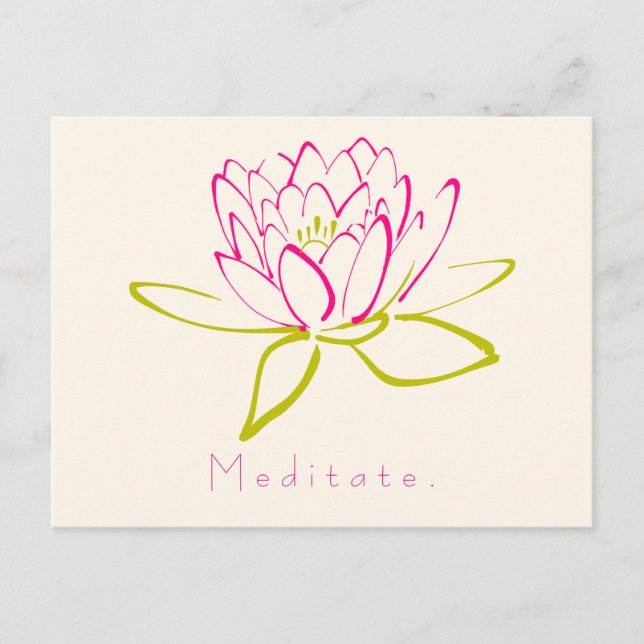 Meditieren. Lotus Blume Postkarte (Vorderseite)