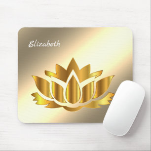 Meditieren von metallischem Gold mit dem Namen Mau Mousepad