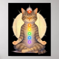 Meditierende Chakra-Katze Yoga Spirituelle Katzenl
