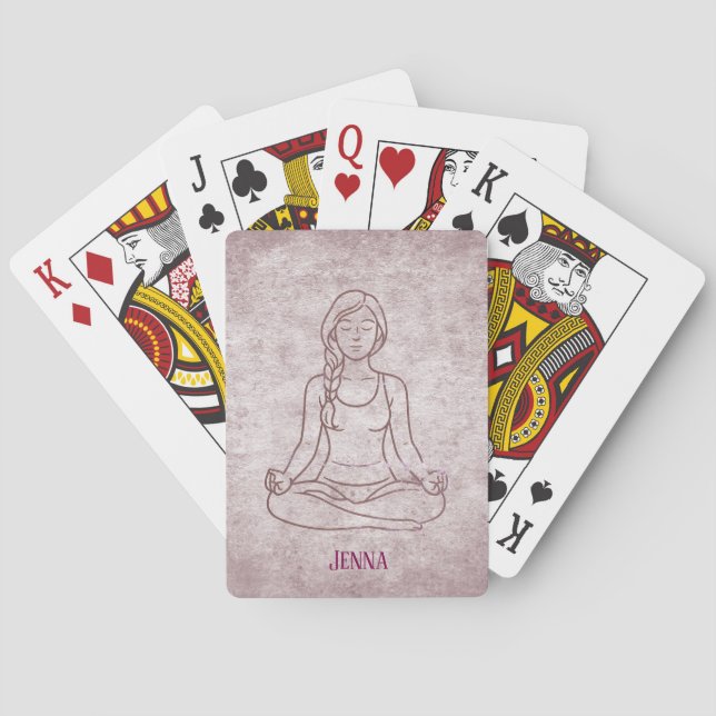 Meditierende Dame Benutzername Spielkarten (Rückseite)