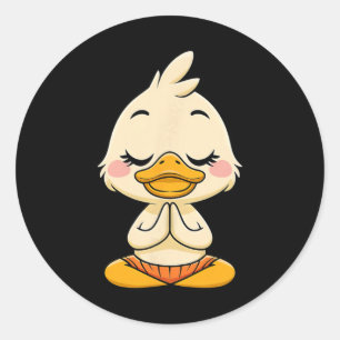 Meditierende Ente Innere Und Friedens Yoga Entspan Runder Aufkleber