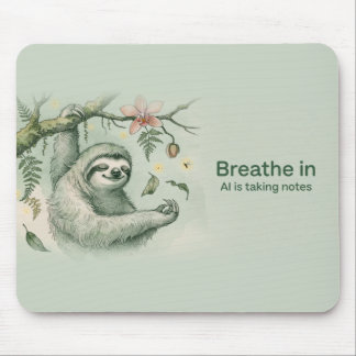 Meditierende Faultier-Orchidee Botanischer Stil Ma Mousepad