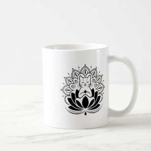 Meditierende Katze Lotusblume Zen Yoga-Enthusiast Kaffeetasse