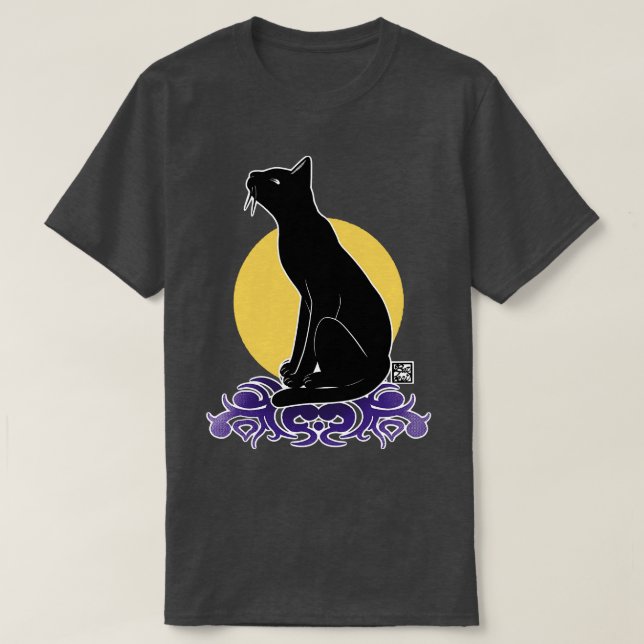 Meditierende Katze T-Shirt (Design vorne)