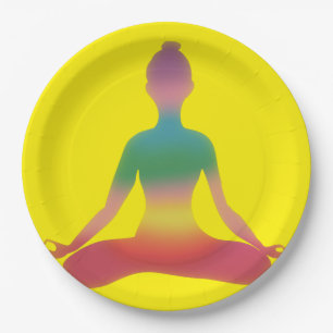 Meditierende Yoga-Kunst Pappteller