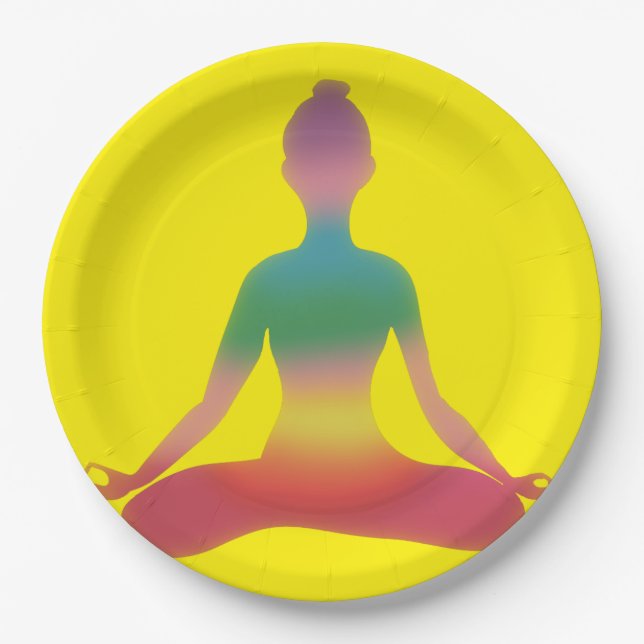 Meditierende Yoga-Kunst Pappteller (Vorderseite)