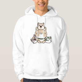 meditierende Zen-Katze mit Handprothese Hoodie