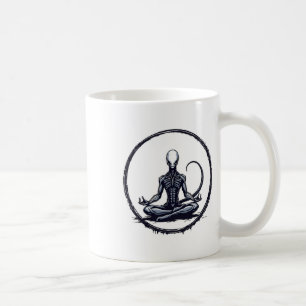 meditierender Außerirdischer lustige Sci-Fi-Horror Kaffeetasse