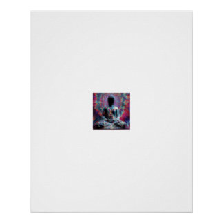 Meditierender Buddha Strahlender Ausbruch Silhouet Poster