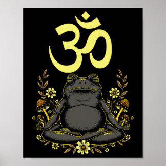 Meditierender Frosch Aum Zen Achtsamkeit Spirituel Poster