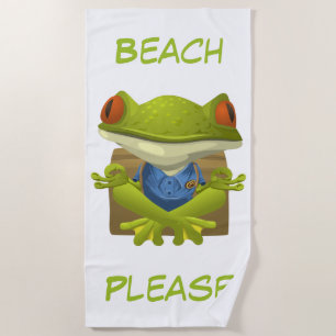 Meditierender Frosch Strandtuch