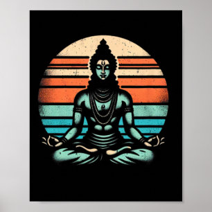 Meditierender Rama Vintage stärkender Herr Ram Yog Poster