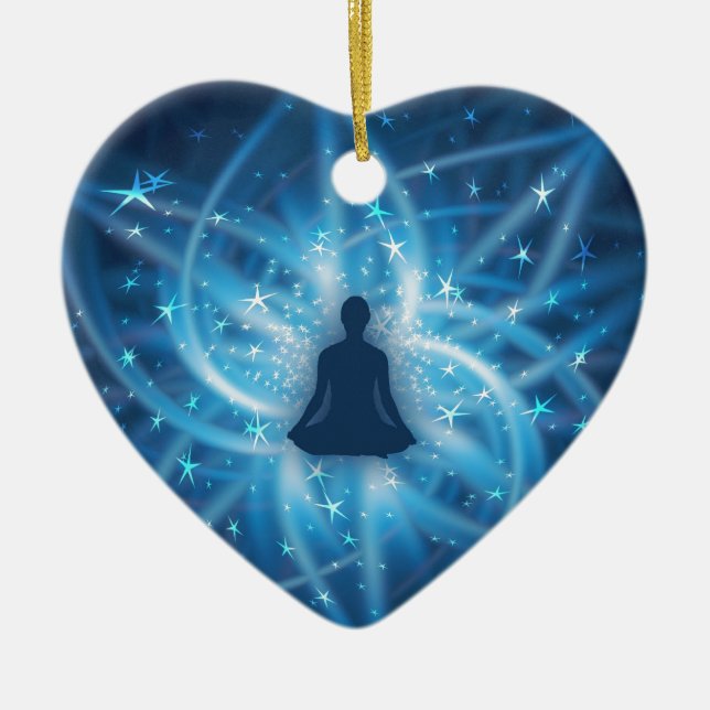 Meditierender Yogi Keramik Ornament (Vorne)