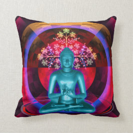 Meditierendes blaues Buddha-Wurfs-Kissen Kissen