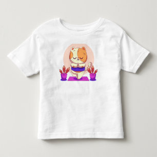 Meditierendes Calico-Katze T-Shirt, Lustiges Yoga- Kleinkind T-shirt