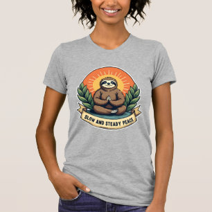 Meditierendes Faultier Vintage Entspannter Humor D T-Shirt